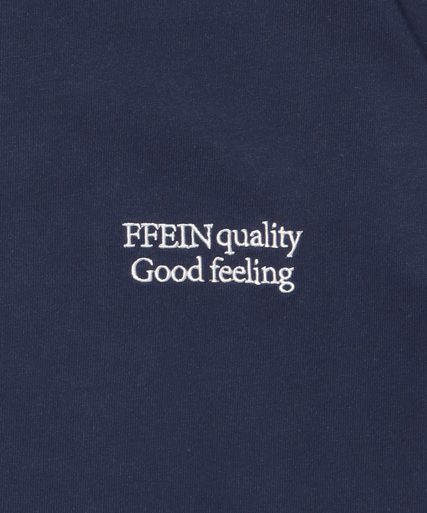 ワンポイントロゴ刺繍ロンT / ロンT 刺繍 ロゴ クルーネック ワンポイント 長袖 ネイビー