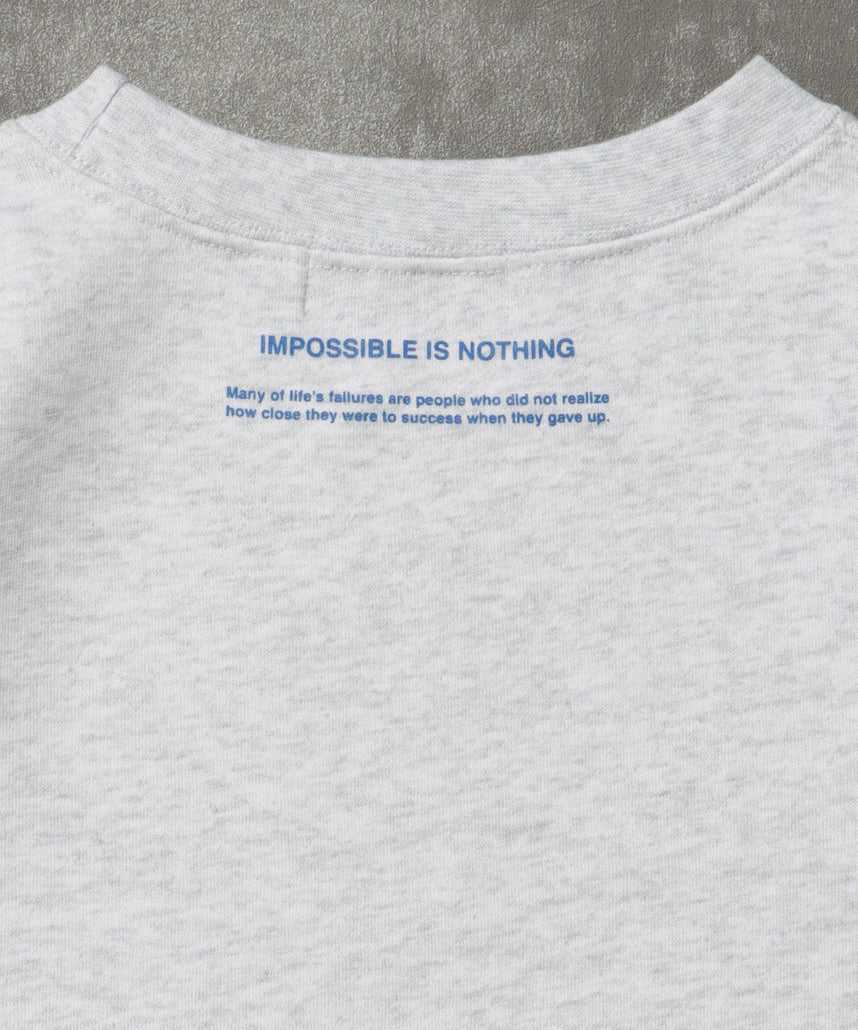 ヘビーウエイト線画アートスウェット / 裏起毛 スウェット アート クルーネック プリント アッシュグレー