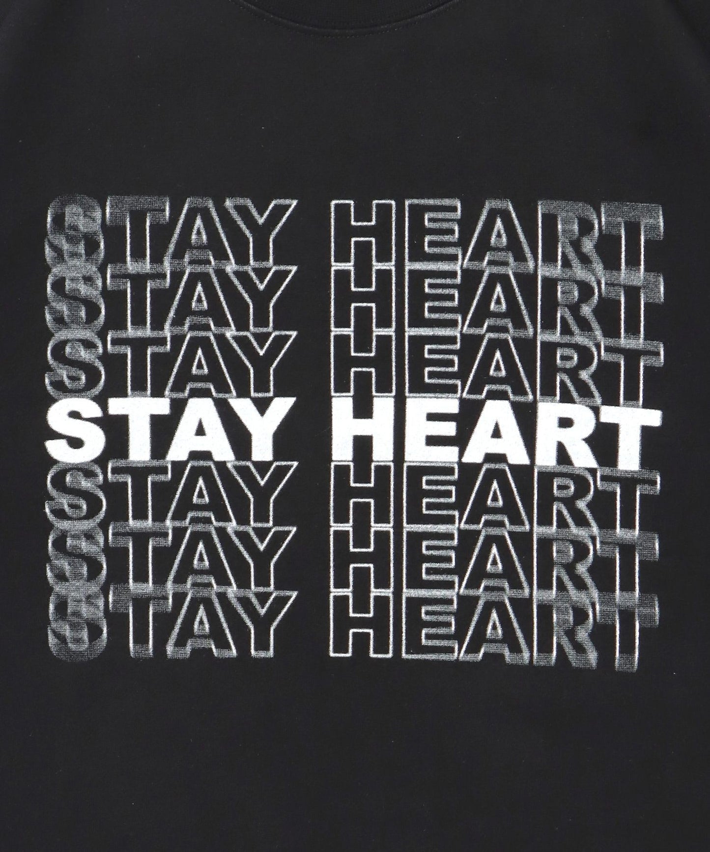 ヘビーウエイトぼかしメッセージロゴスウェット / 裏起毛 スウェット クルーネック プリント ブラック