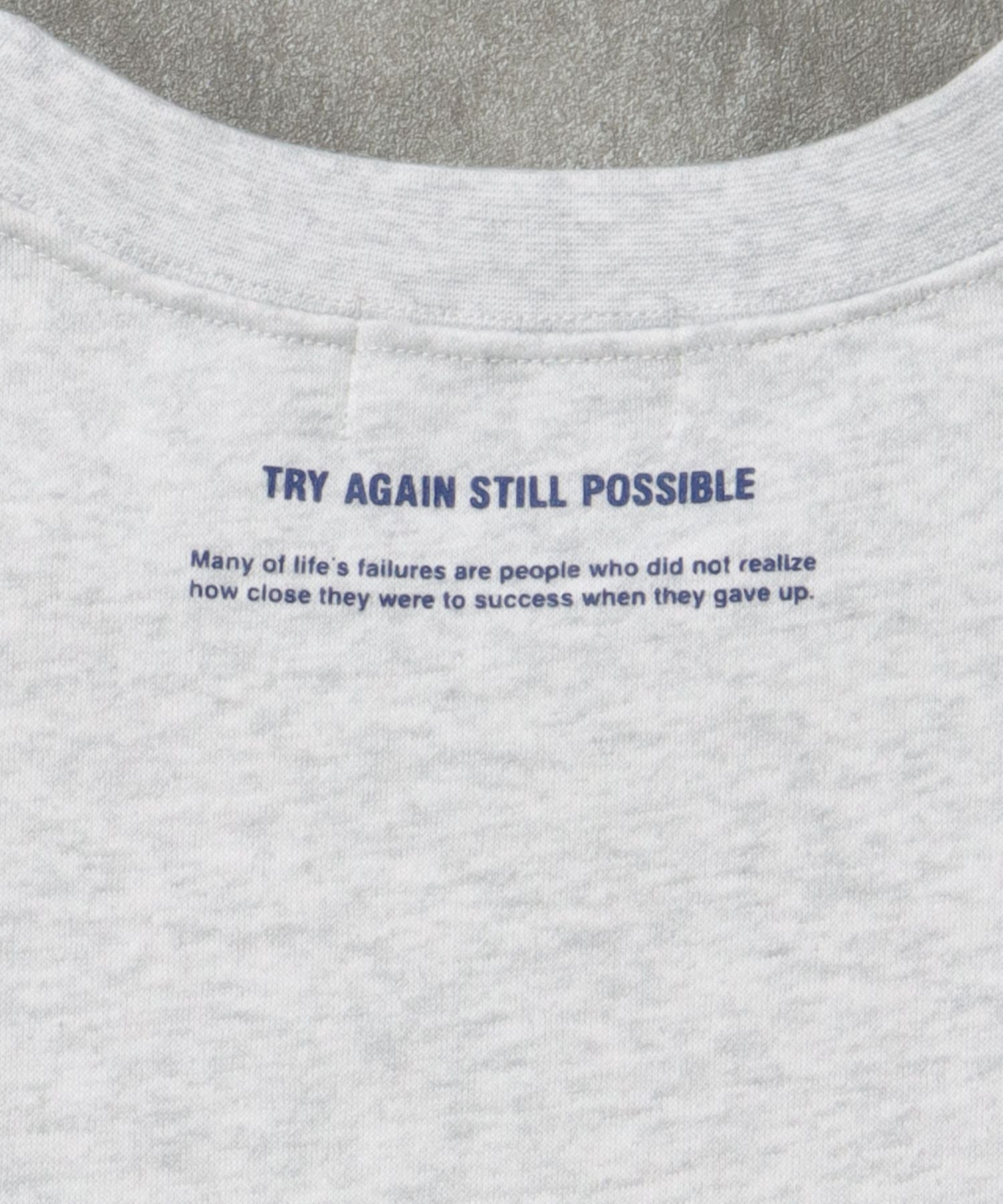 ヘビーウエイトぼかしメッセージロゴスウェット / 裏起毛 スウェット クルーネック プリント アッシュグレー