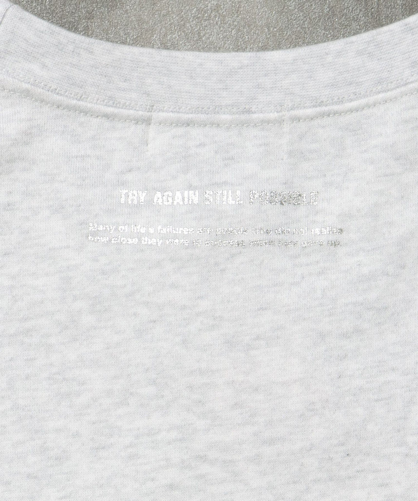 ヘビーウエイトぼかしメッセージロゴスウェット / 裏起毛 スウェット クルーネック プリント 柄80