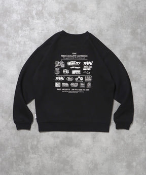 ヘビーウエイトバックダイナーロゴスウェット / 裏起毛 スウェット クルーネック ワンポイント プリント ブラック