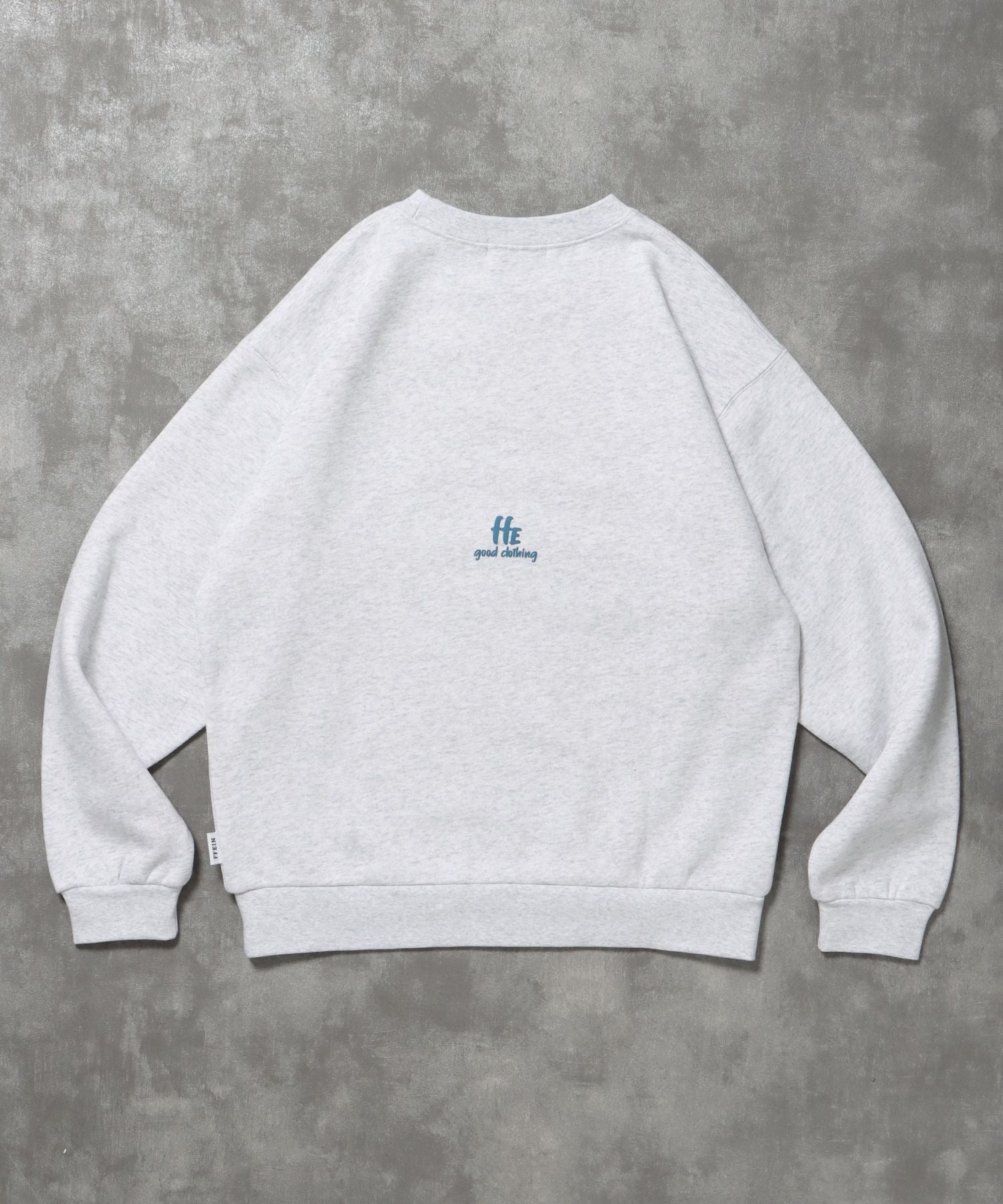 ヘビーウエイト手書き風ロゴスウェット / 裏起毛 スウェット クルーネック ワンポイント プリント アッシュグレー