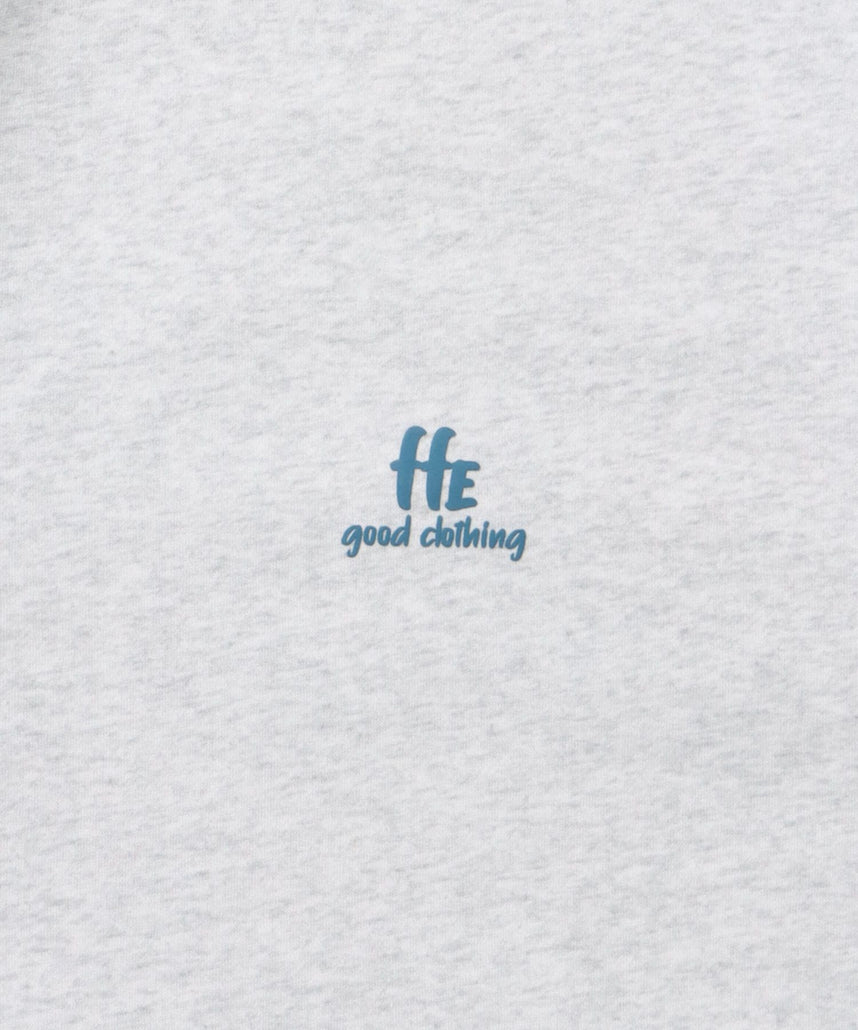 ヘビーウエイト手書き風ロゴスウェット / 裏起毛 スウェット クルーネック ワンポイント プリント アッシュグレー