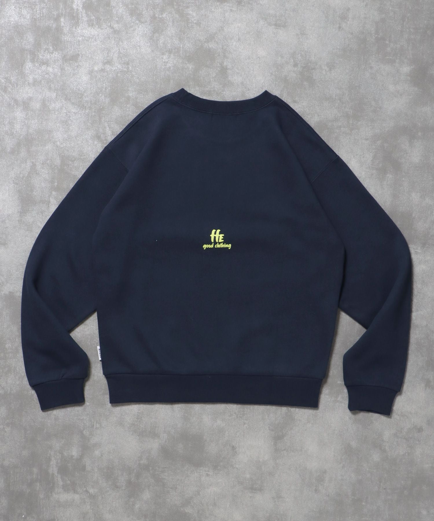 ヘビーウエイト手書き風ロゴスウェット / 裏起毛 スウェット クルーネック ワンポイント プリント ネイビー