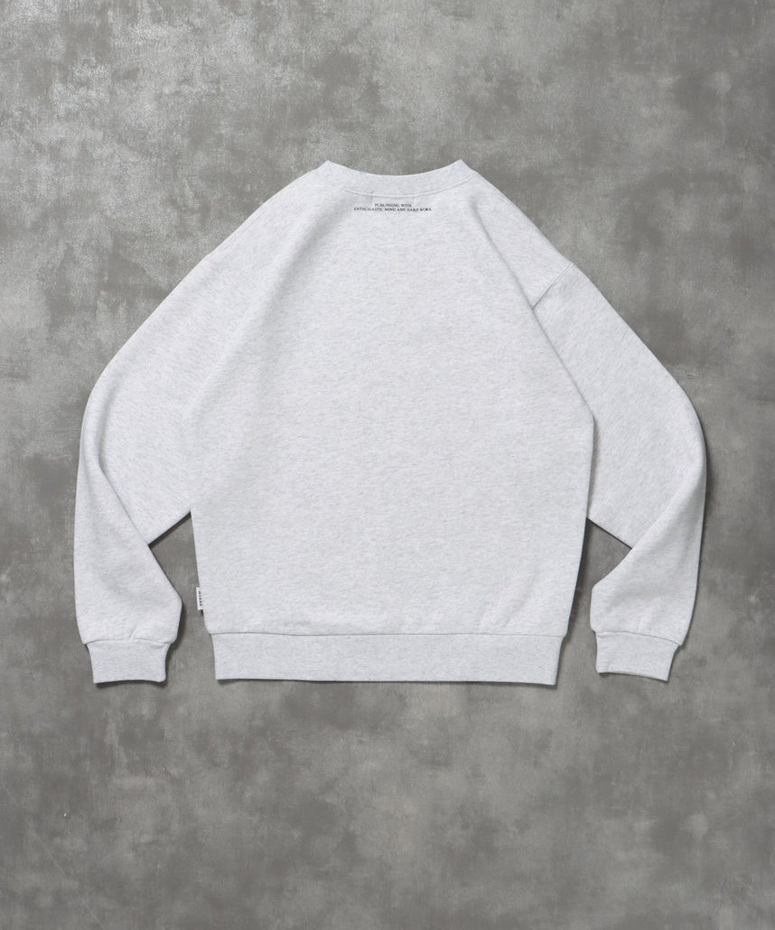 ヘビーウエイトサークルロゴスウェット / 裏起毛 スウェット クルーネック ワンポイント プリント アッシュグレー