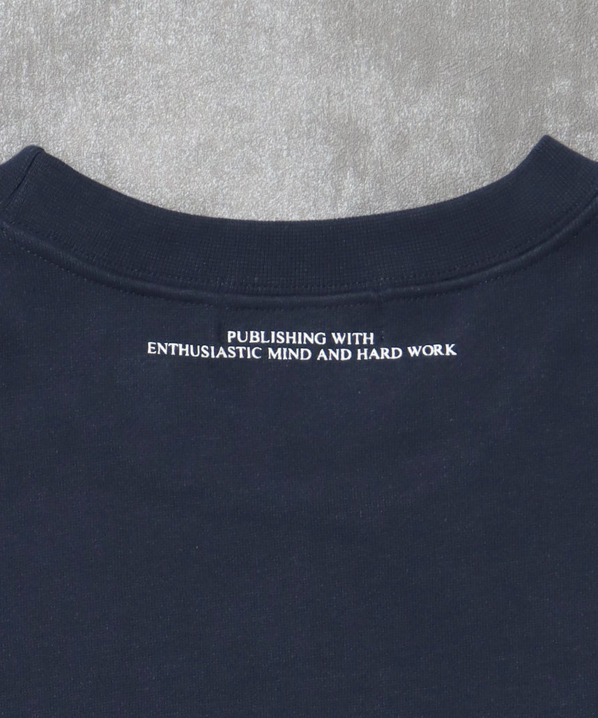 ヘビーウエイトサークルロゴスウェット / 裏起毛 スウェット クルーネック ワンポイント プリント ネイビー