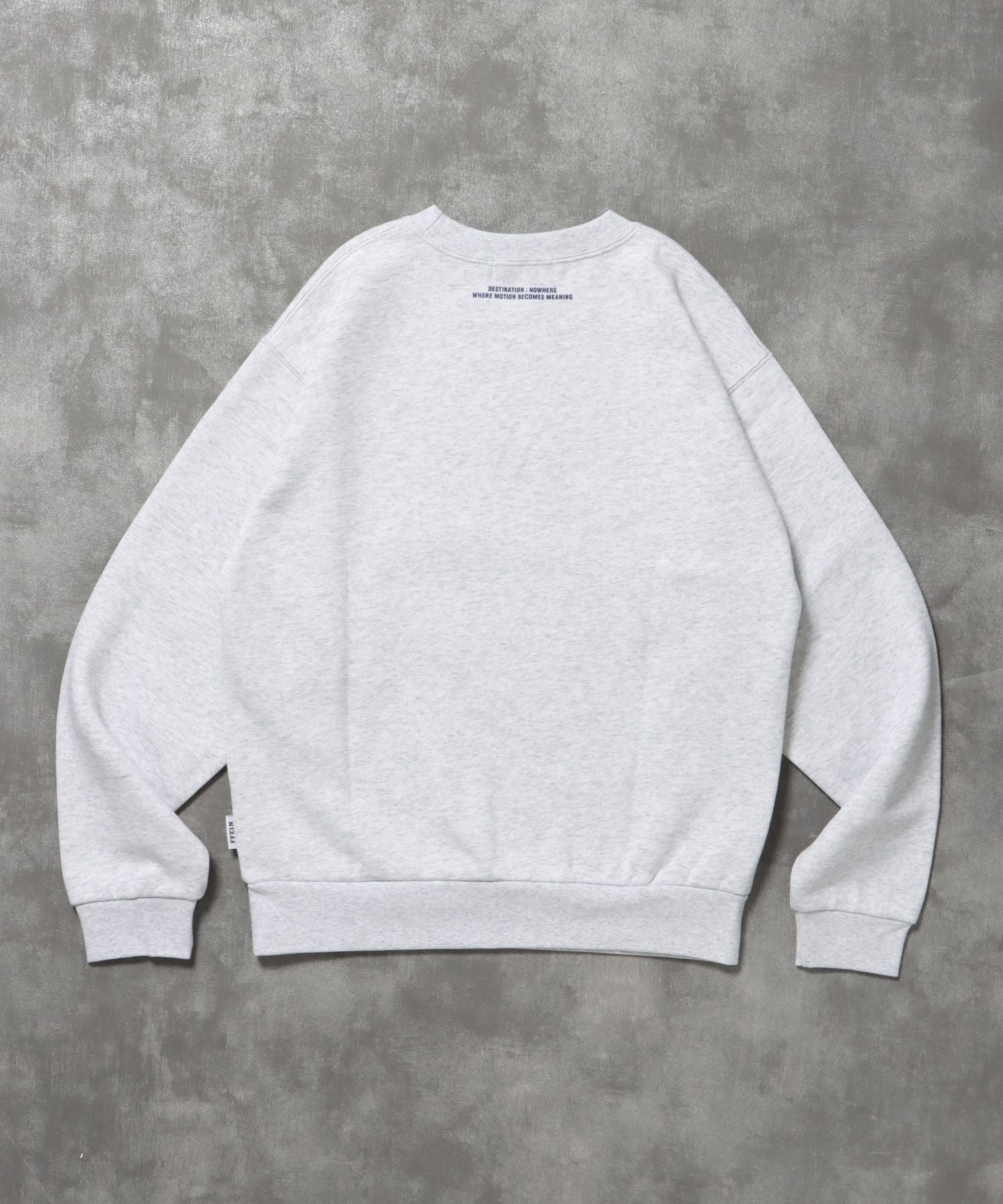 ヘビーウエイトフライトメッセージロゴスウェット / 裏起毛 スウェット クルーネック ワンポイント プリント アッシュグレー