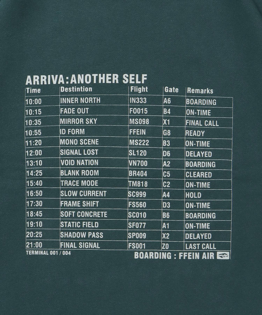 ヘビーウエイトフライトメッセージロゴスウェット / 裏起毛 スウェット クルーネック ワンポイント プリント グリーン