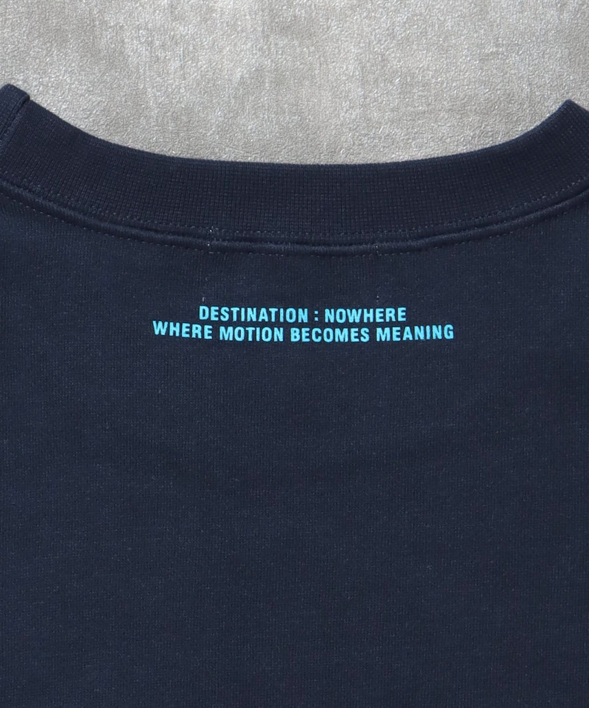 ヘビーウエイトフライトメッセージロゴスウェット / 裏起毛 スウェット クルーネック ワンポイント プリント ネイビー