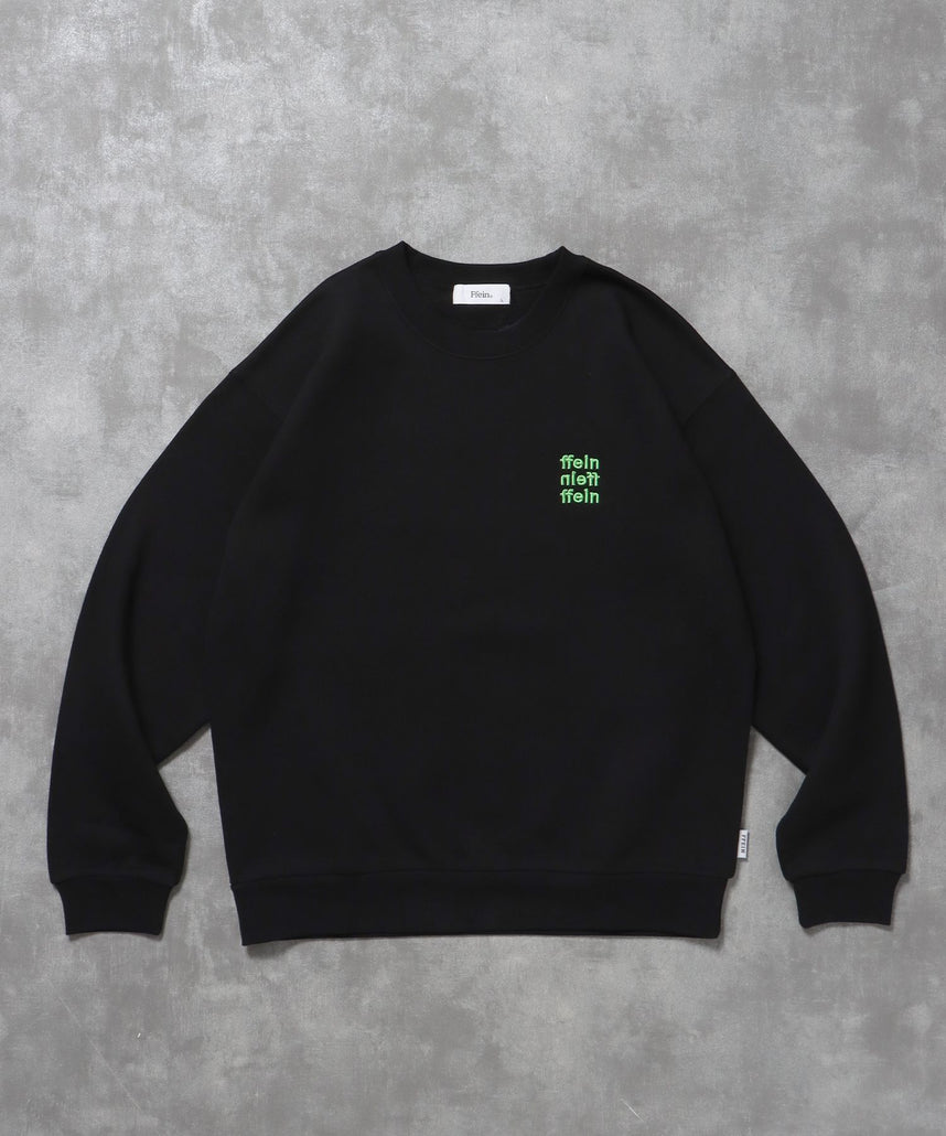 【FFEIN(フェイン)】3段ワンポイントロゴスウェット / スウェット トレーナー ワンポイントロゴ 裏起毛 ユニセックス ブラック