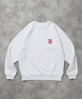 3段ワンポイントロゴスウェット / スウェット トレーナー ワンポイントロゴ 裏起毛 ユニセックス アッシュグレー