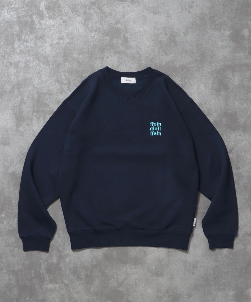 【FFEIN(フェイン)】3段ワンポイントロゴスウェット / スウェット トレーナー ワンポイントロゴ 裏起毛 ユニセックス ネイビー