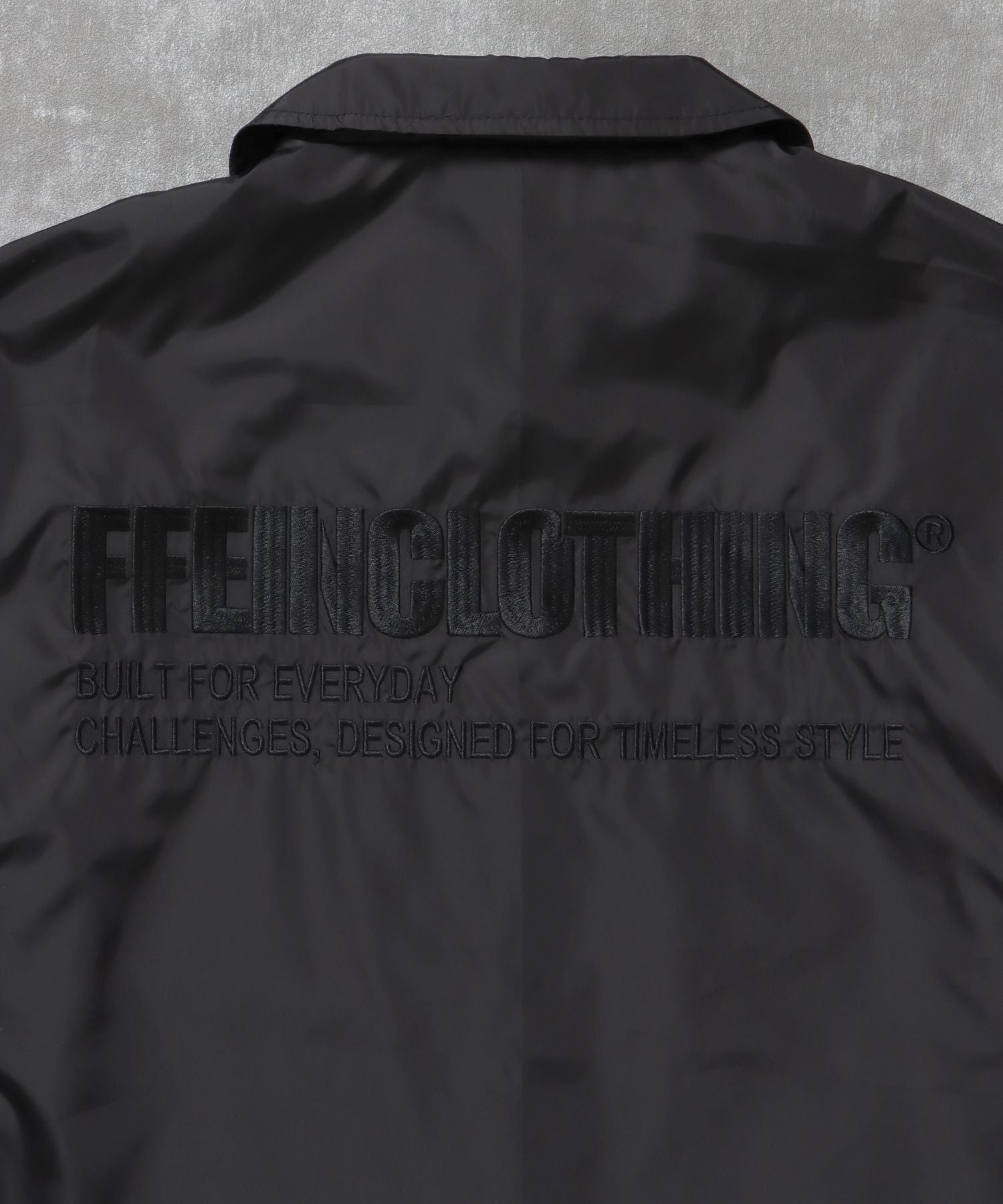 ロゴコーチジャケット / コーチ ジャケット ロゴ ボタン プリント フリース ブラック