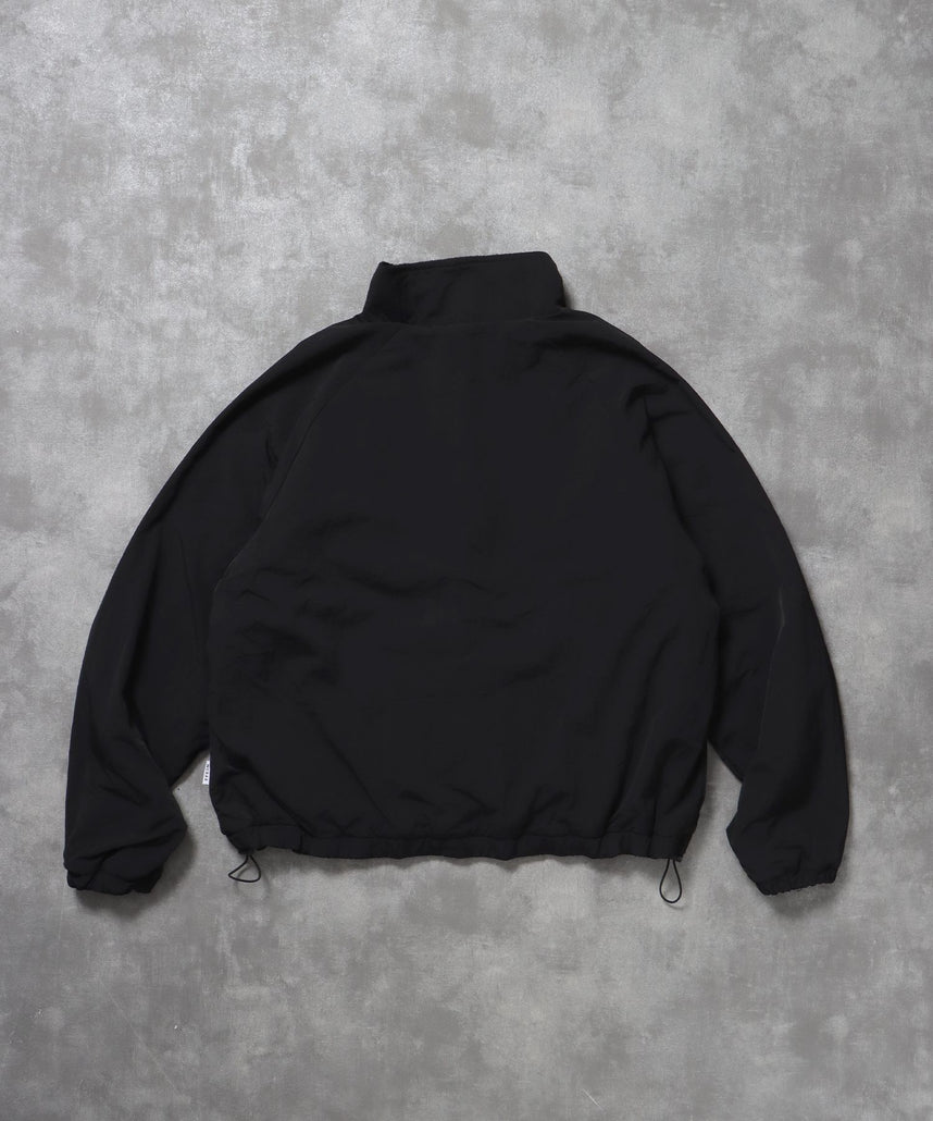 リバーシブルナイロンジャケット / 2WAY リバーシブル ジャケット ナイロン フリース 刺繍 ドローコード ブラック