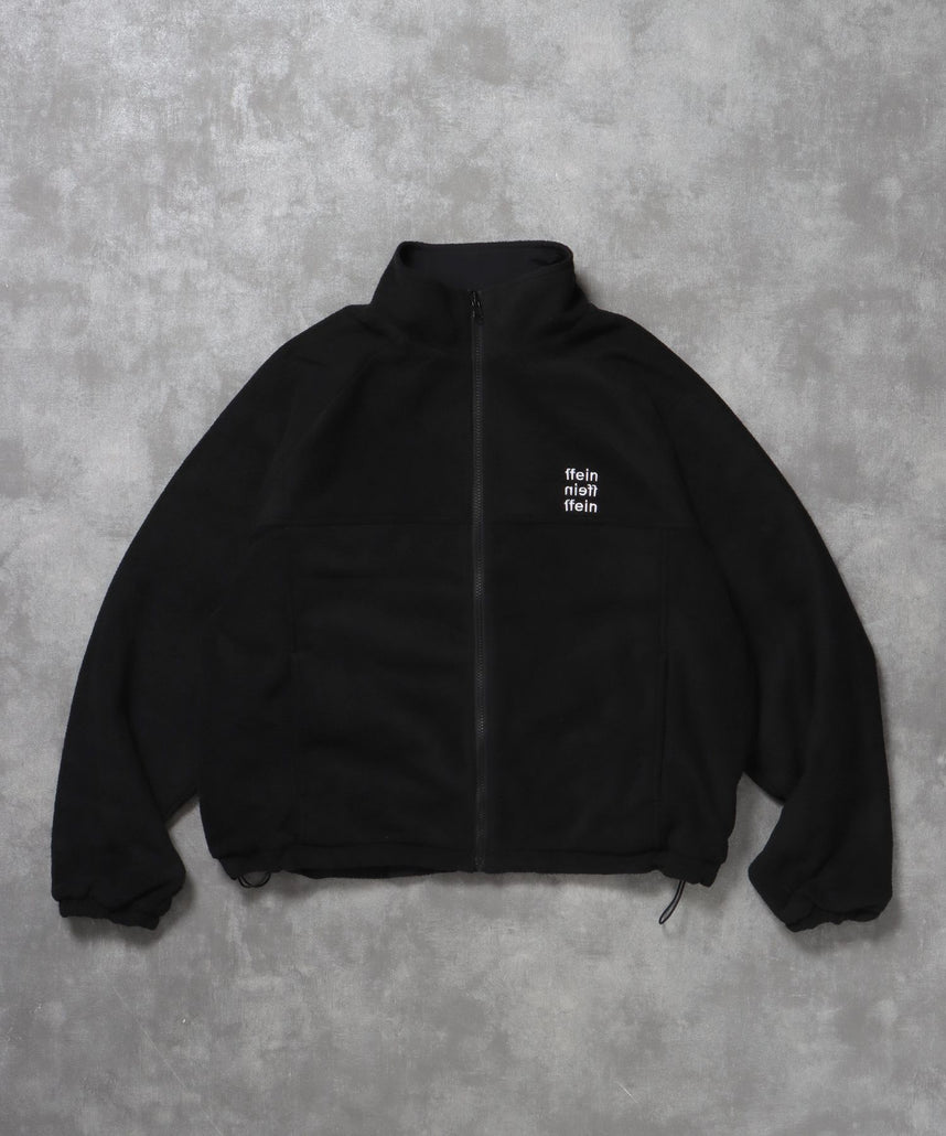 【FFEIN(フェイン)】リバーシブルナイロンジャケット / 2WAY リバーシブル ジャケット ナイロン フリース 刺繍 ドローコード ブラック