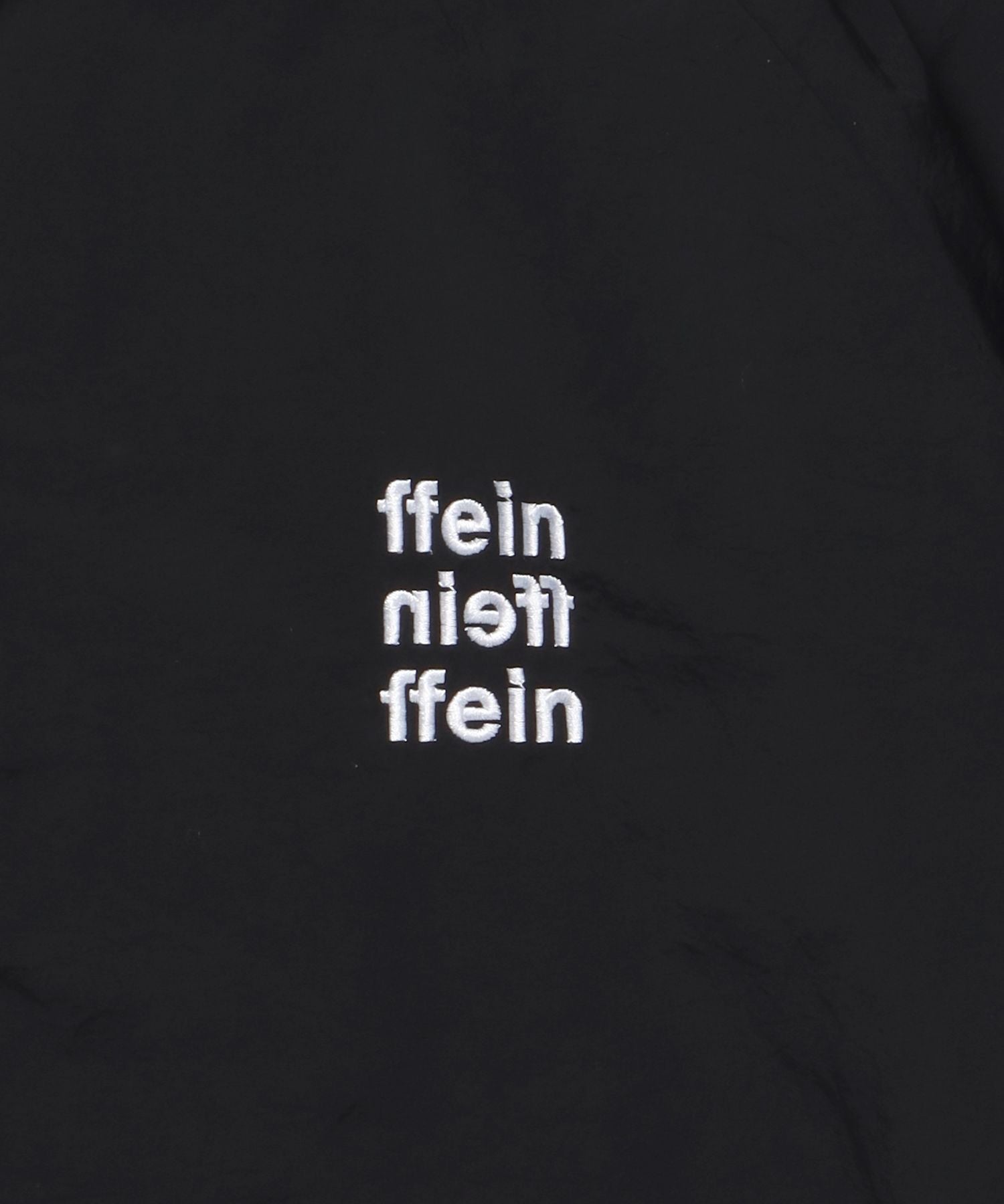 リバーシブルナイロンジャケット / 2WAY リバーシブル ジャケット ナイロン フリース 刺繍 ドローコード ブラック