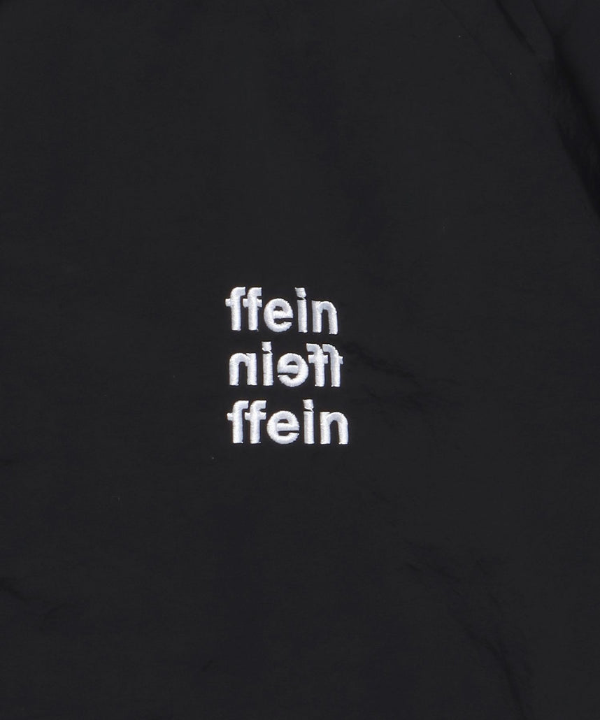 リバーシブルナイロンジャケット / 2WAY リバーシブル ジャケット ナイロン フリース 刺繍 ドローコード ブラック