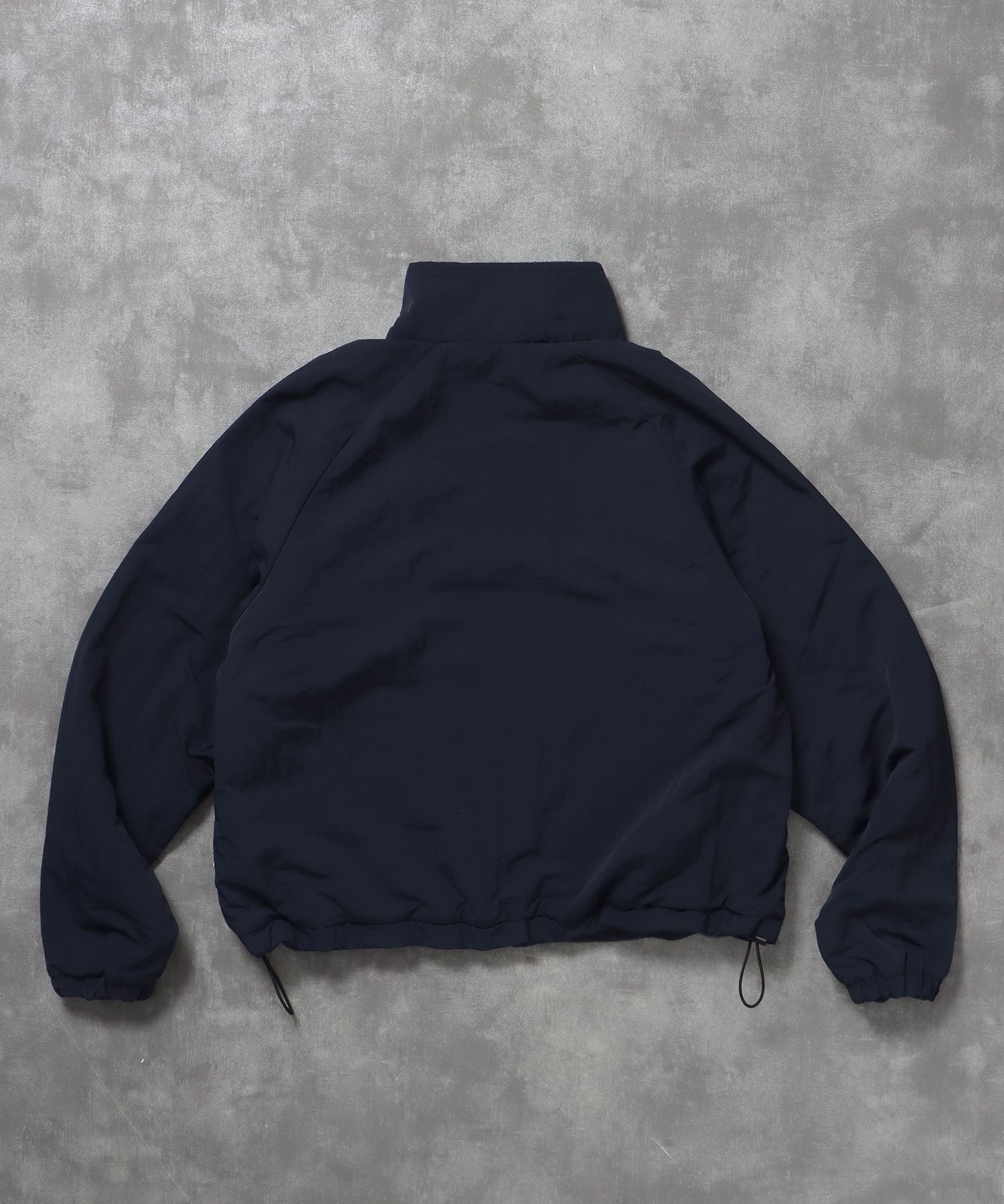 リバーシブルナイロンジャケット / 2WAY リバーシブル ジャケット ナイロン フリース 刺繍 ドローコード ネイビー