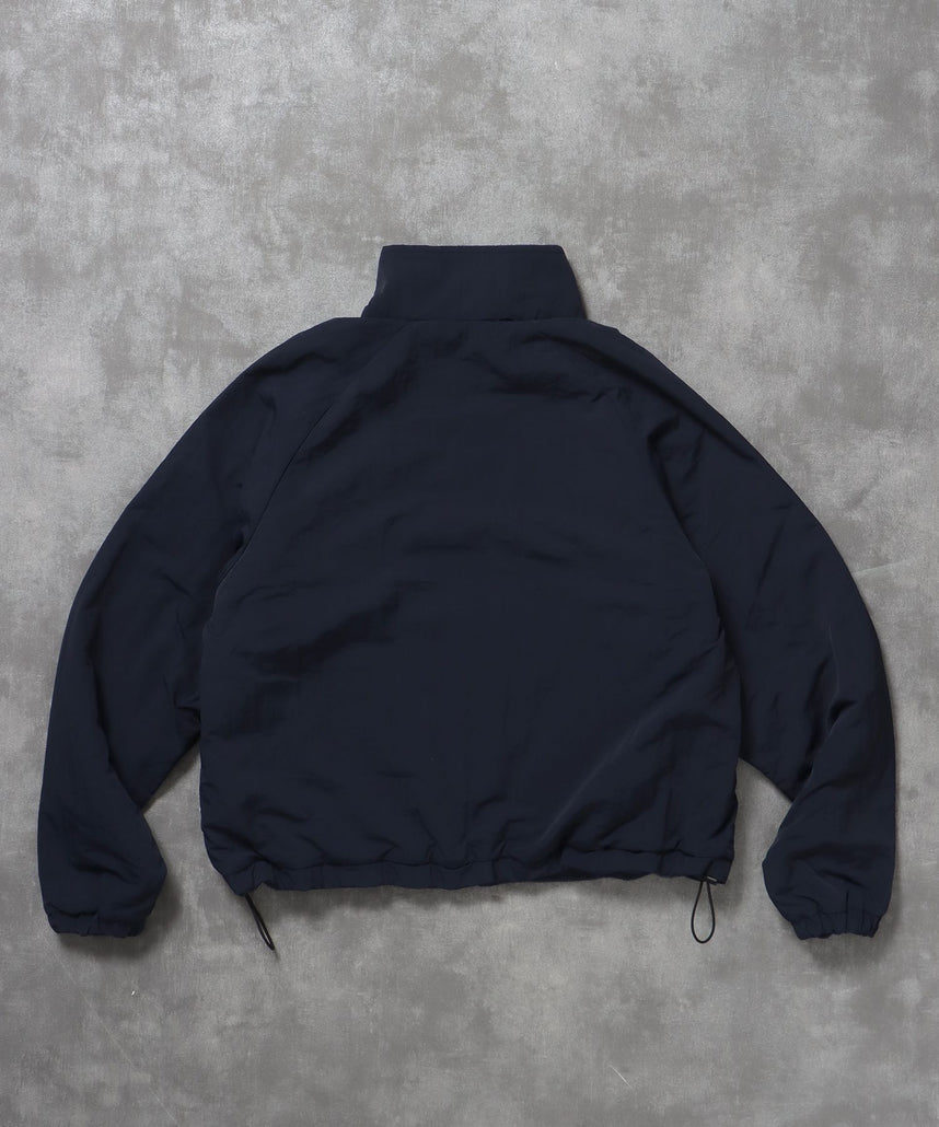 リバーシブルナイロンジャケット / 2WAY リバーシブル ジャケット ナイロン フリース 刺繍 ドローコード ネイビー