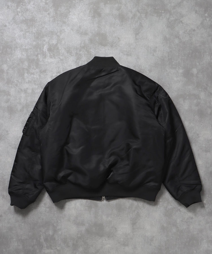 レザーパッチMA-1加工 / MA-1 ジャケット レザーパッチ ミリタリー ブラック