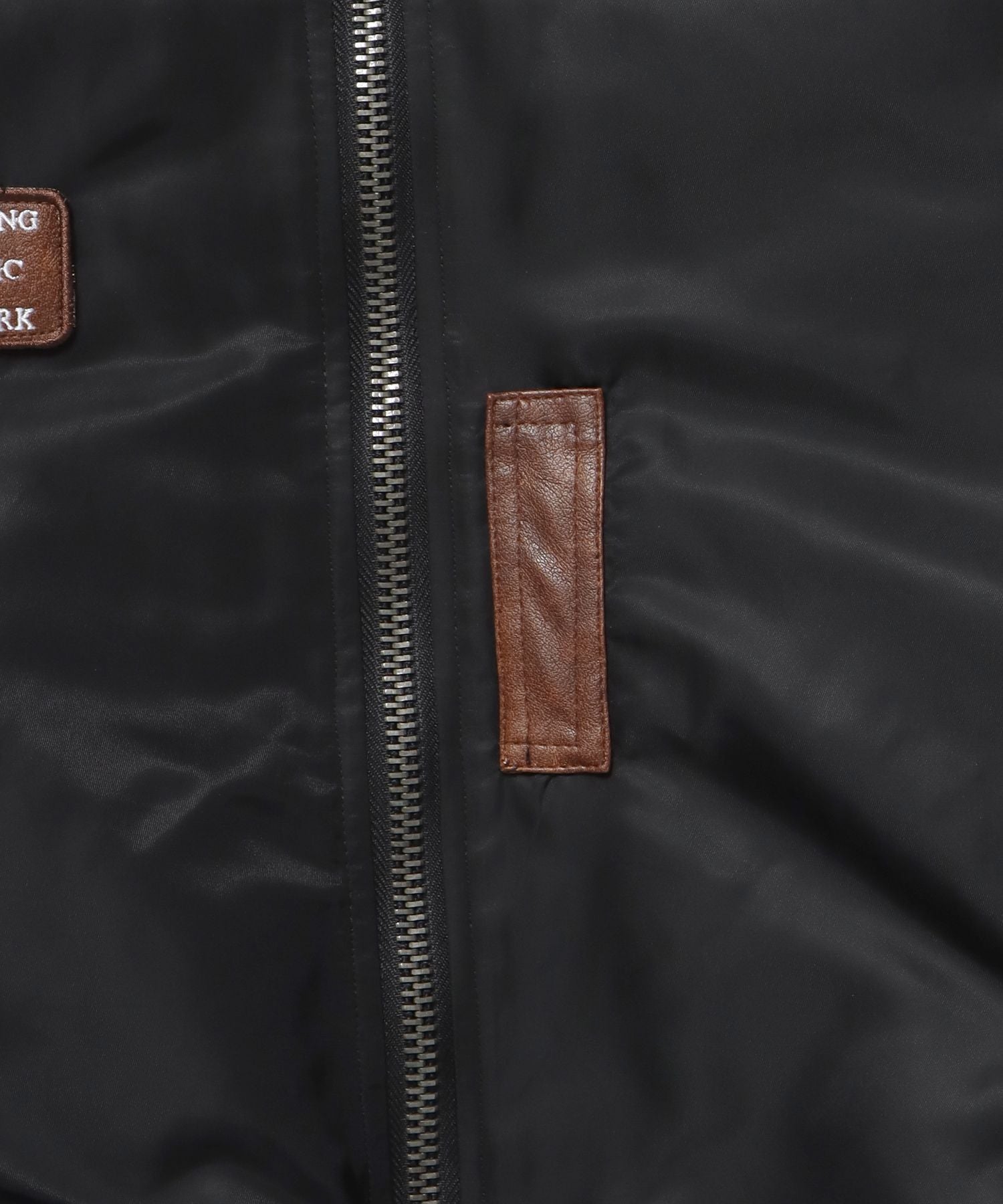 レザーパッチMA-1加工 / MA-1 ジャケット レザーパッチ ミリタリー ブラック