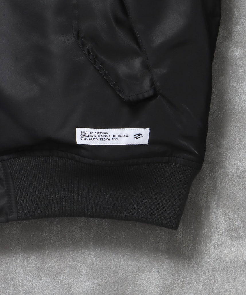 レザーパッチMA-1加工 / MA-1 ジャケット レザーパッチ ミリタリー ブラック