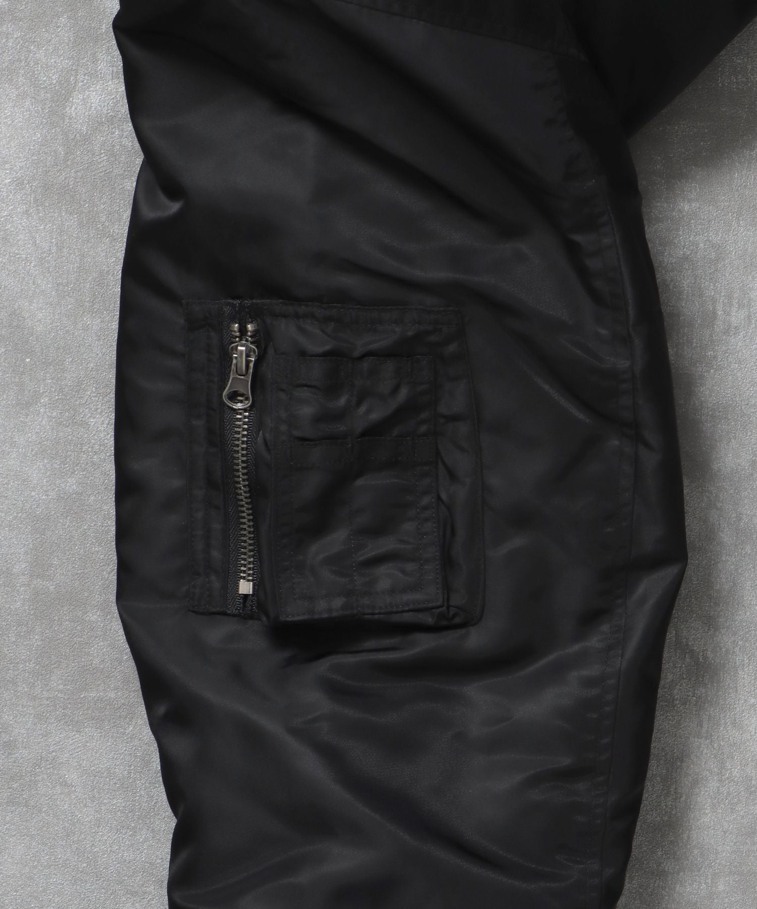 レザーパッチMA-1加工 / MA-1 ジャケット レザーパッチ ミリタリー ブラック