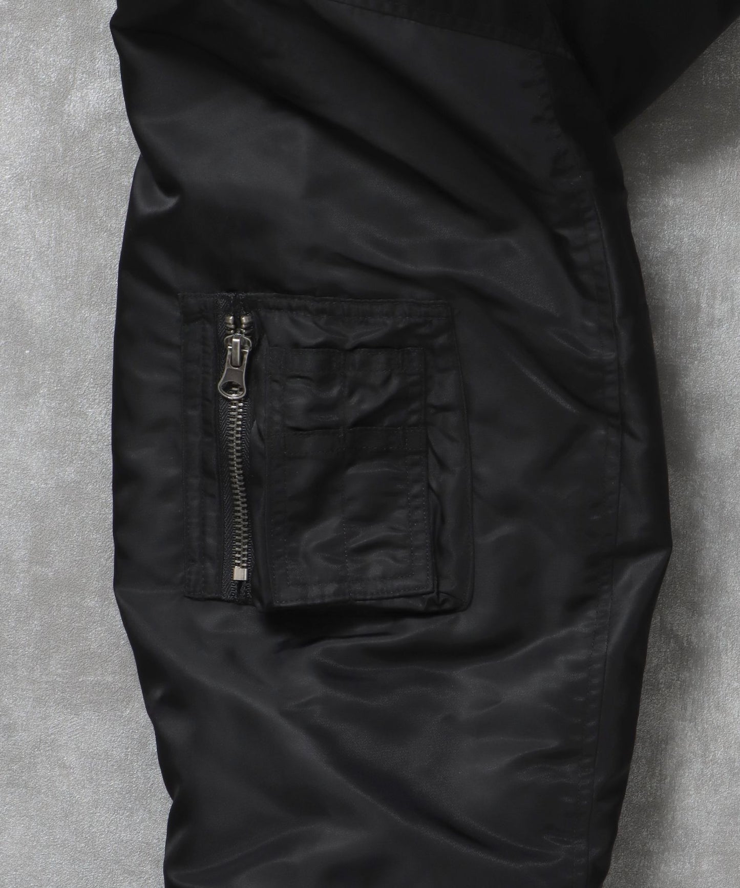 レザーパッチMA-1加工 / MA-1 ジャケット レザーパッチ ミリタリー ブラック