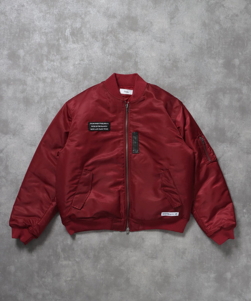 【FFEIN(フェイン)】レザーパッチMA-1加工 / MA-1 ジャケット レザーパッチ ミリタリー ワイン