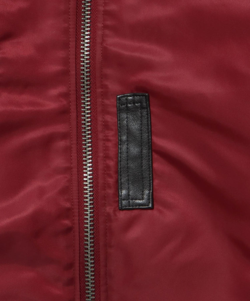 レザーパッチMA-1加工 / MA-1 ジャケット レザーパッチ ミリタリー ワイン