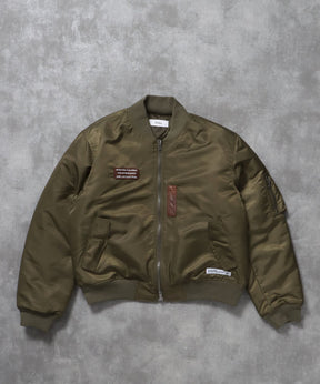 レザーパッチMA-1加工 / MA-1 ジャケット レザーパッチ ミリタリー カーキ