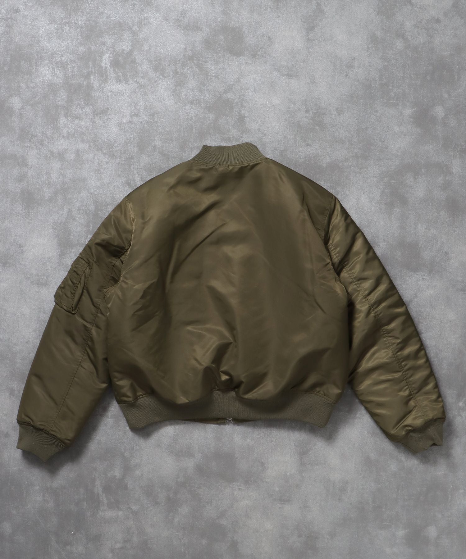 レザーパッチMA-1加工 / MA-1 ジャケット レザーパッチ ミリタリー カーキ