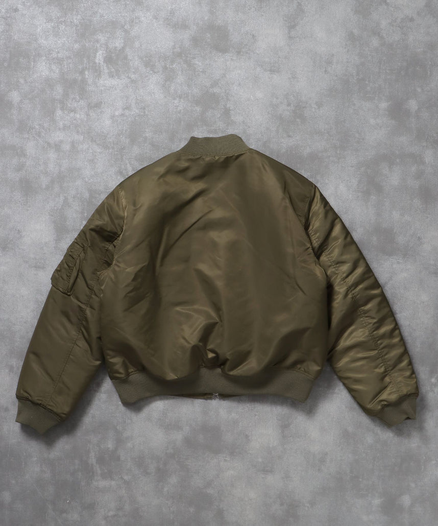 レザーパッチMA-1加工 / MA-1 ジャケット レザーパッチ ミリタリー カーキ