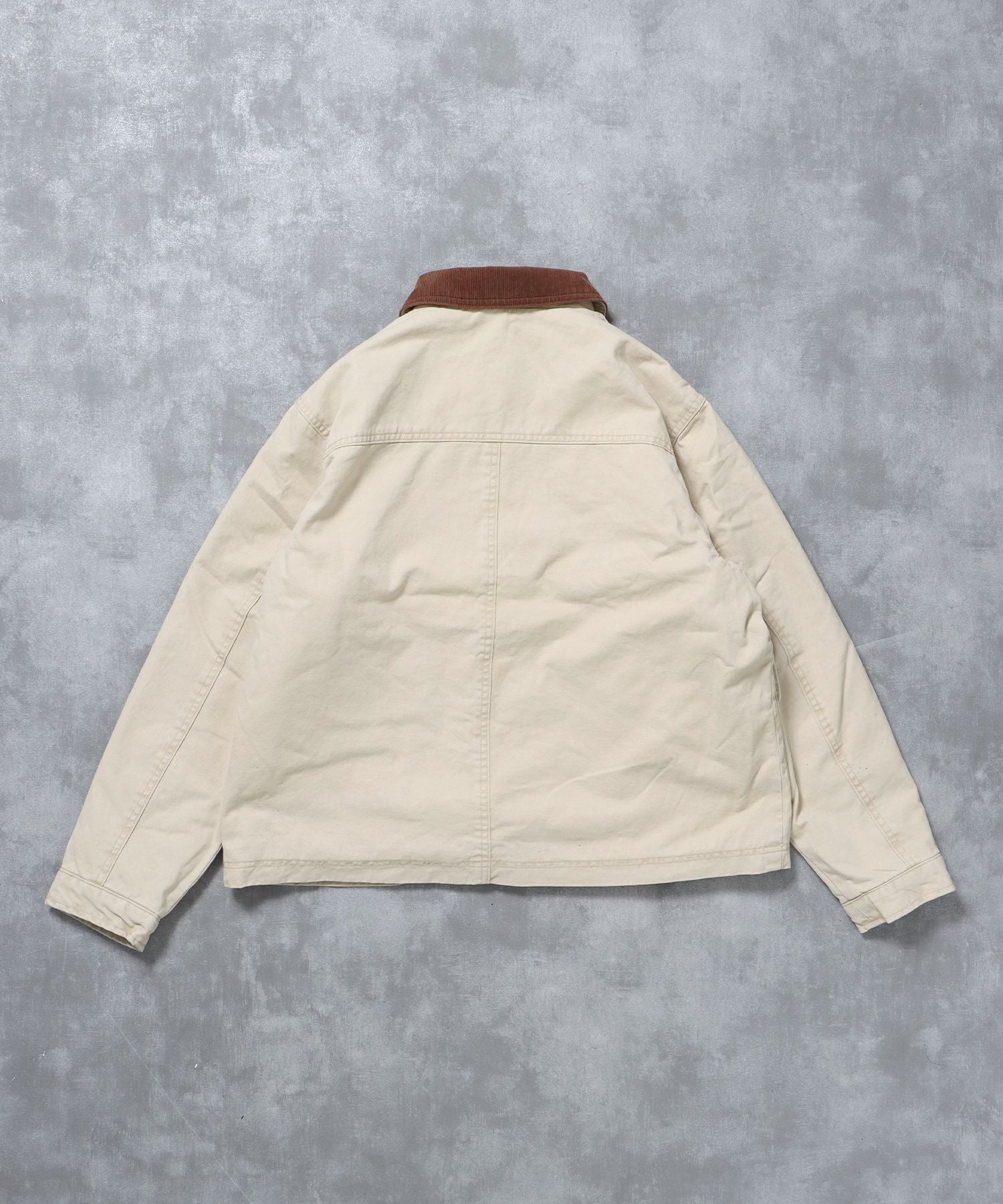 短丈ファイヤーマンジャケット / ジャケット キルト コーデュロイ 短丈 カジュアル 中綿 アイボリー