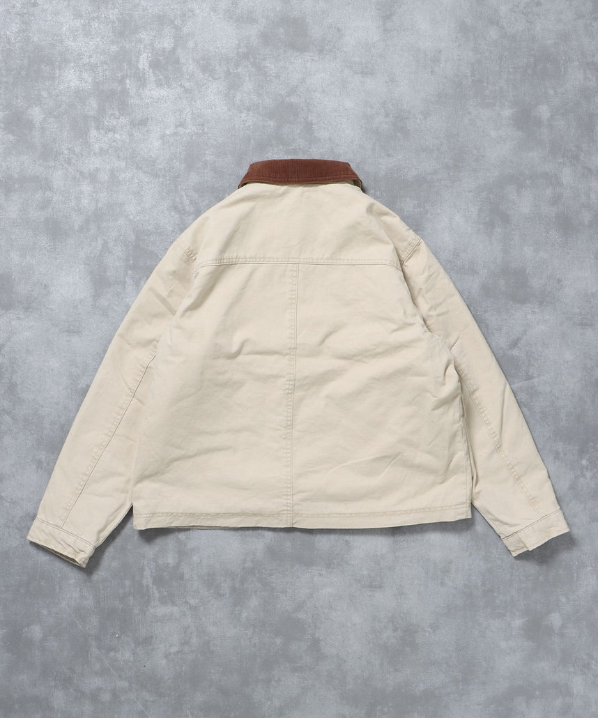 短丈ファイヤーマンジャケット / ジャケット キルト コーデュロイ 短丈 カジュアル 中綿 アイボリー