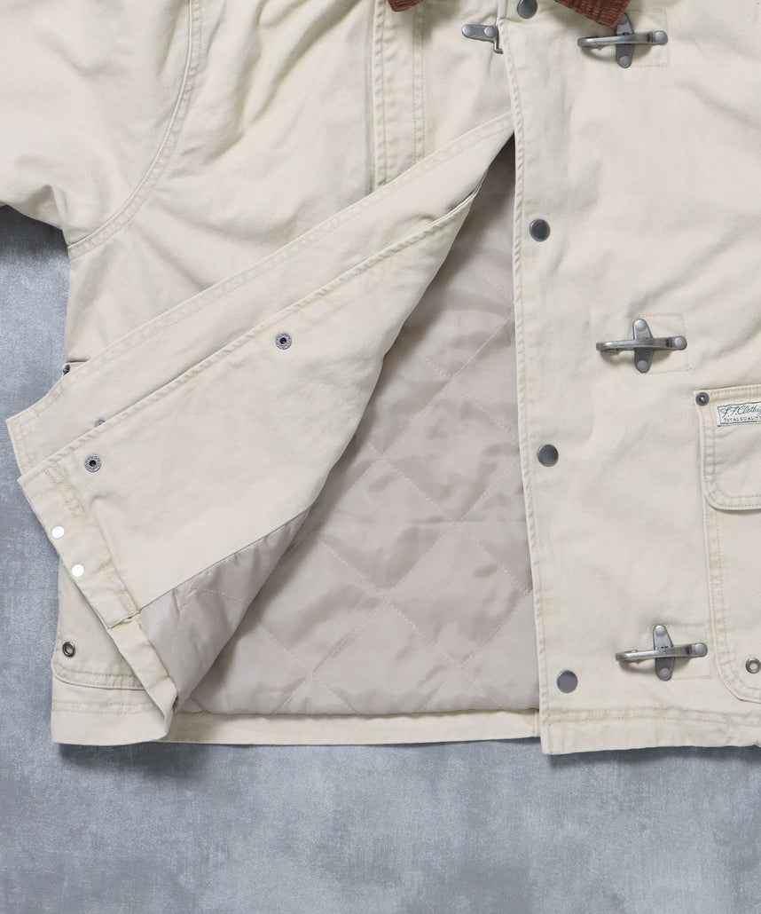 短丈ファイヤーマンジャケット / ジャケット キルト コーデュロイ 短丈 カジュアル 中綿 アイボリー