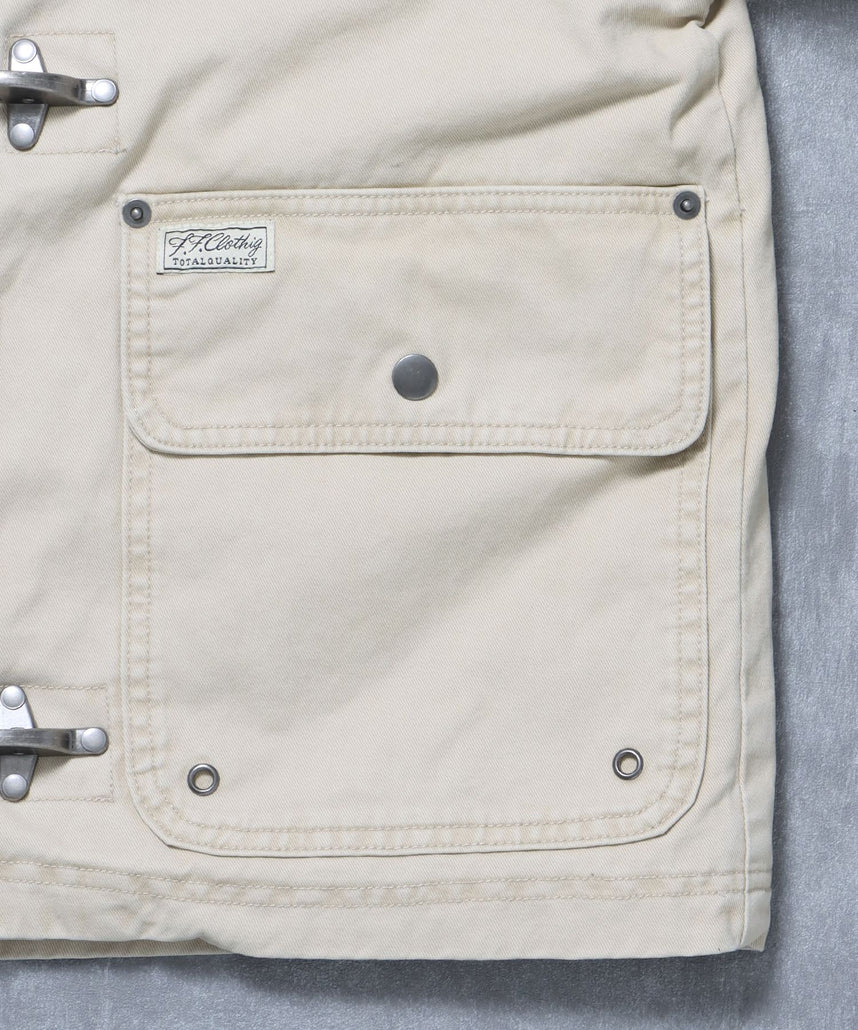 短丈ファイヤーマンジャケット / ジャケット キルト コーデュロイ 短丈 カジュアル 中綿 アイボリー