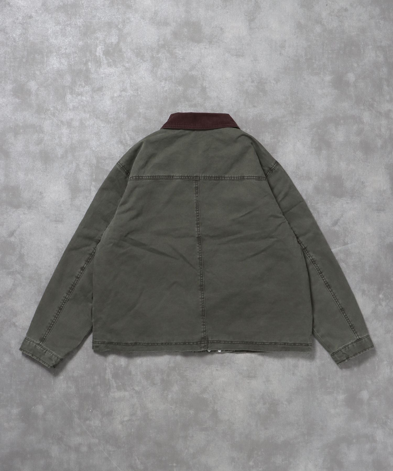 短丈ファイヤーマンジャケット / ジャケット キルト コーデュロイ 短丈 カジュアル 中綿 カーキ