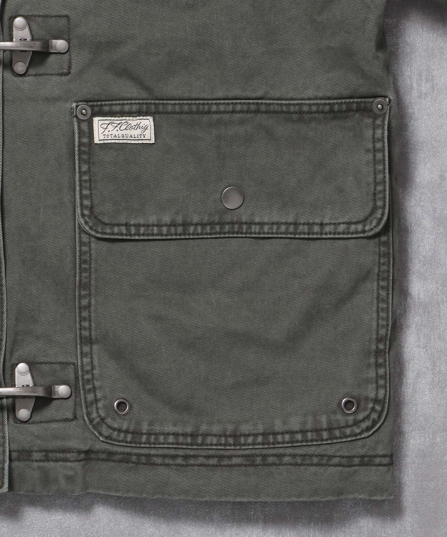 短丈ファイヤーマンジャケット / ジャケット キルト コーデュロイ 短丈 カジュアル 中綿 カーキ