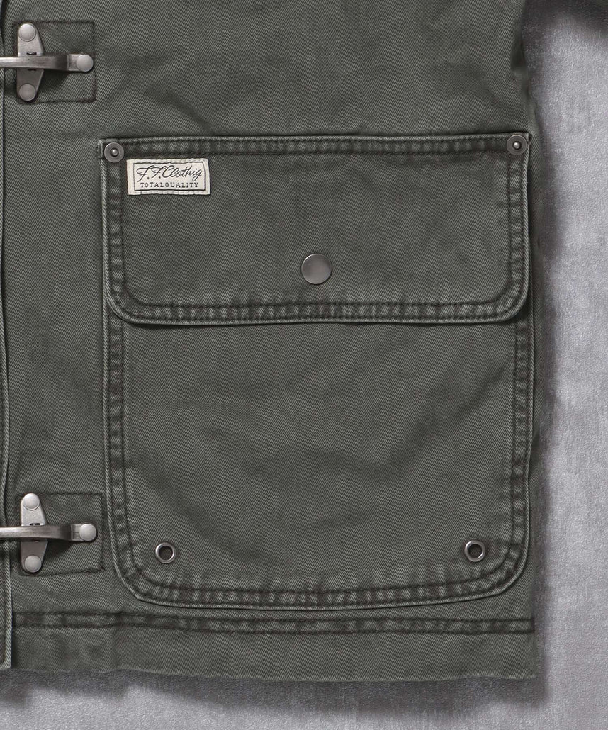 短丈ファイヤーマンジャケット / ジャケット キルト コーデュロイ 短丈 カジュアル 中綿 カーキ