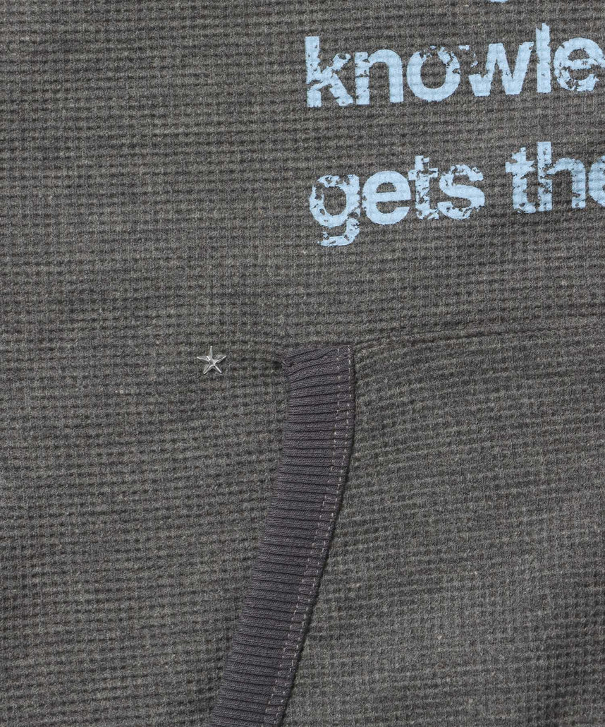 THERMAL LADIES ZIP UP LADIES / ワッフル レディース ジップパーカー サーマル ダブルジップ フーディ グレー