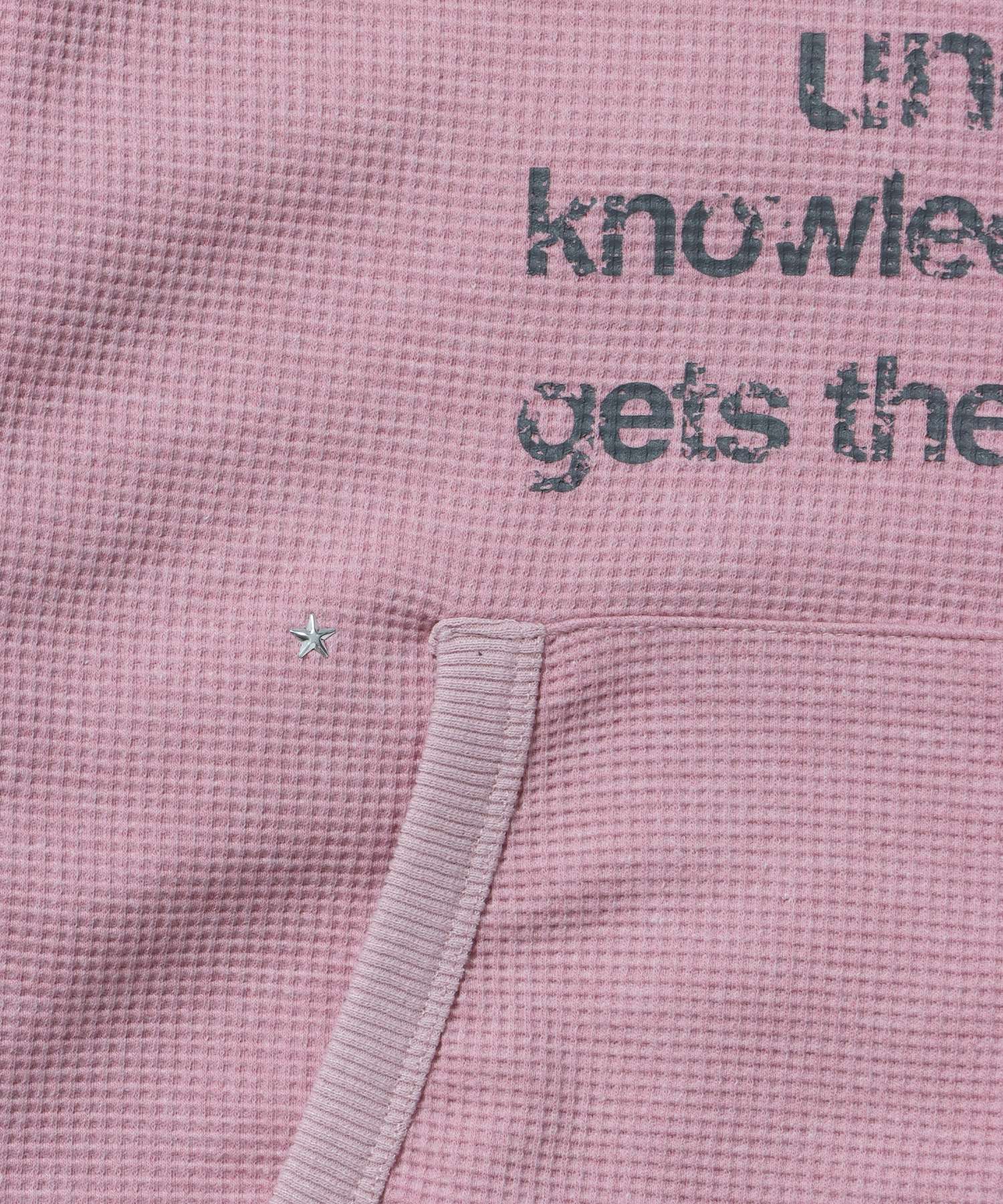 THERMAL LADIES ZIP UP LADIES / ワッフル レディース ジップパーカー サーマル ダブルジップ フーディ ピンク