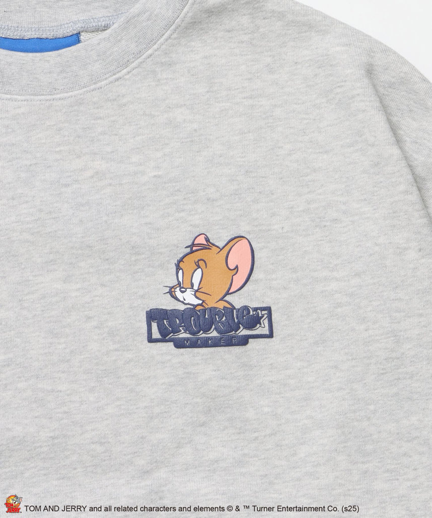 TJ GRAFFITI C/N SWEAT オーバーサイズ プリント ビッグシルエット 裏起毛 長袖 クルーネック アッシュグレー