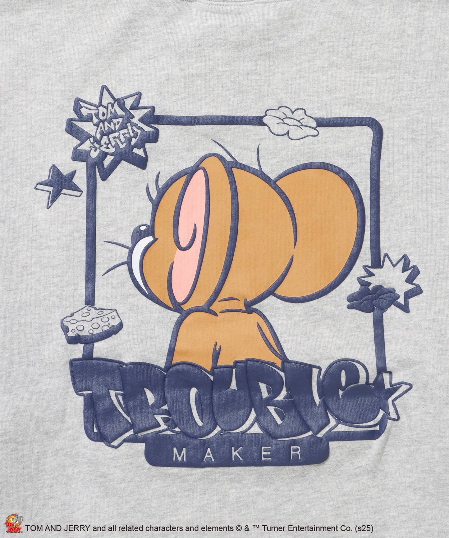 TJ GRAFFITI C/N SWEAT オーバーサイズ プリント ビッグシルエット 裏起毛 長袖 クルーネック アッシュグレー
