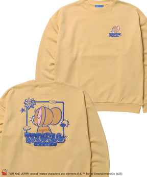 TJ GRAFFITI C/N SWEAT オーバーサイズ プリント ビッグシルエット 裏起毛 長袖 クルーネック イエロー