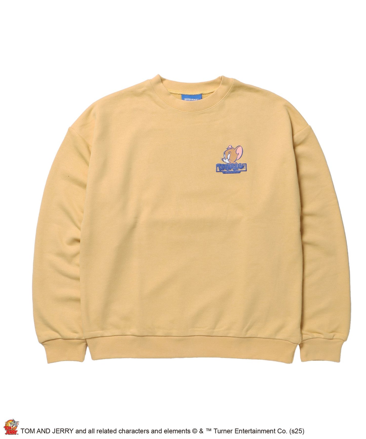 【SEQUENZ(シークエンズ)】TJ GRAFFITI C/N SWEAT オーバーサイズ プリント ビッグシルエット 裏起毛 長袖 クルーネック イエロー