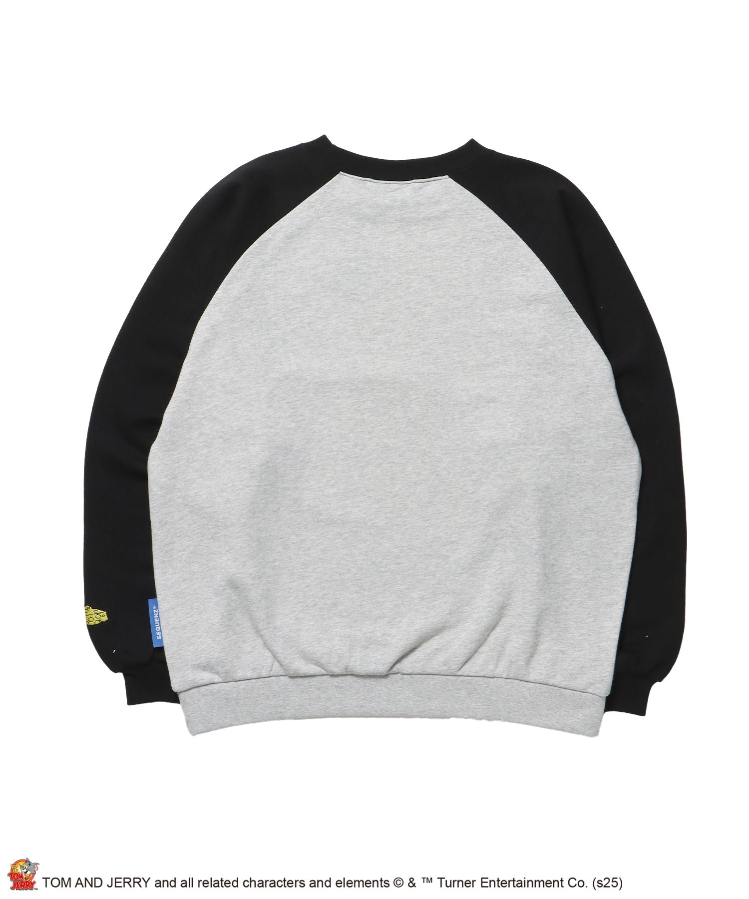 TJ CAR CHASE RAGLAN SWEAT / ラグラン バイカラー 刺繍 クルーネック 長袖 裏起毛 ブラック