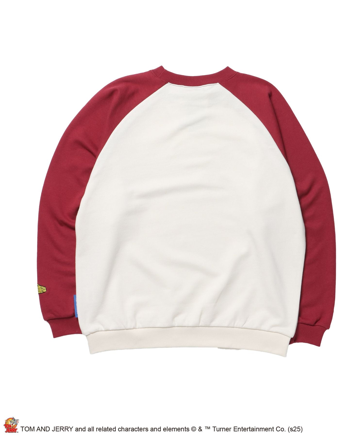 TJ CAR CHASE RAGLAN SWEAT / ラグラン バイカラー 刺繍 クルーネック 長袖 裏起毛 ワイン