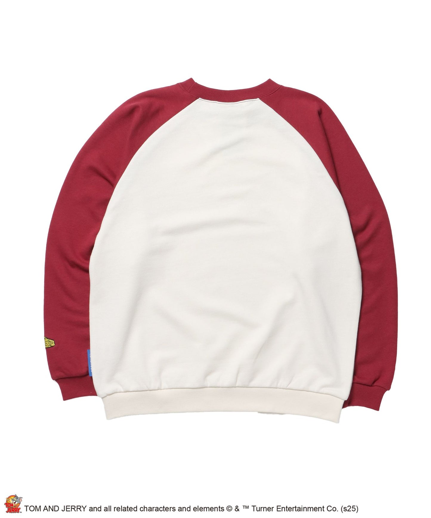 TJ CAR CHASE RAGLAN SWEAT / ラグラン バイカラー 刺繍 クルーネック 長袖 裏起毛 ワイン